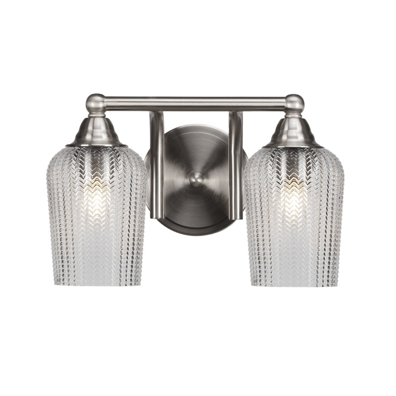 Michell 2-Light Bath Bar, Clear, Brushed Nickel