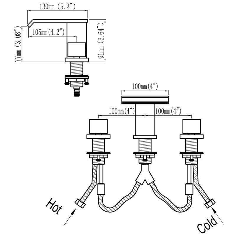 Widespread 2-handle Bathroom Faucet