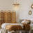 Modern 1-Light Gold 11" Boho Pendant Light with White WoodBead
