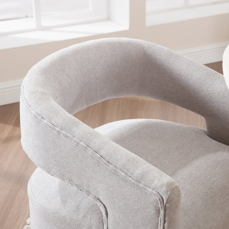 Chaise rembourrée Performance en tissu avec roulettes cachées, Gris