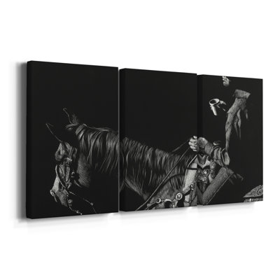 " Cowboy Scratchboard I " 3 - Pieces