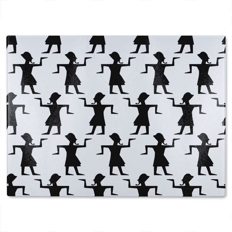 Egyptian Tribal Art Glass Chopping Board, 28cm L x 20cm W