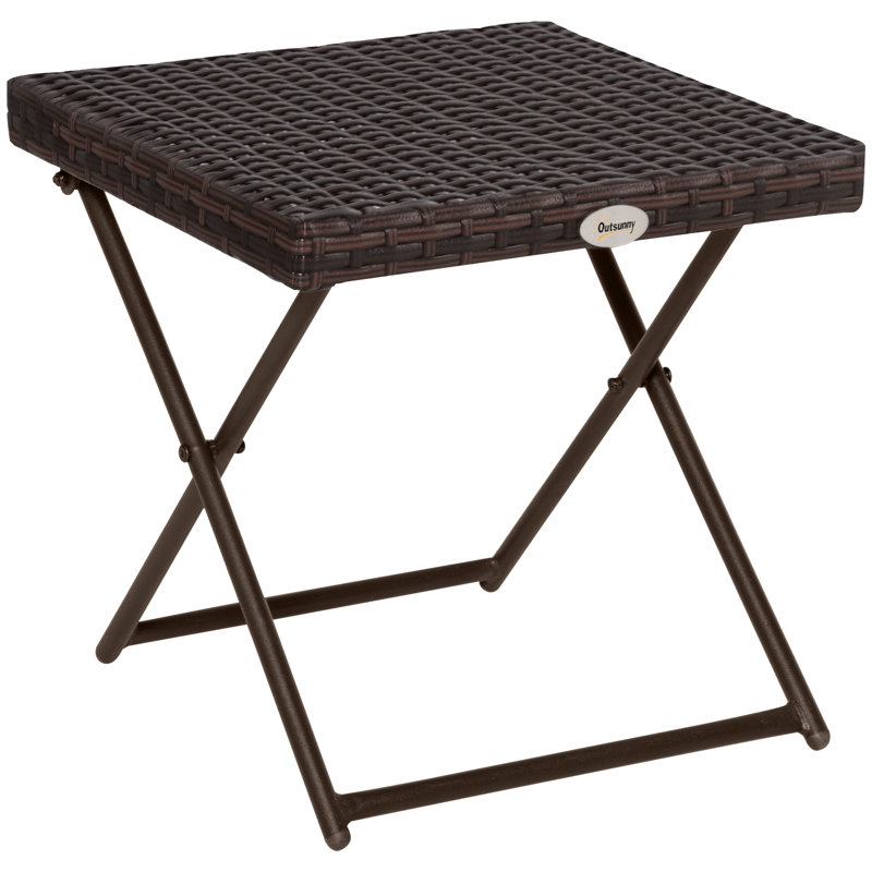 Square Metal Folding Outdoor Bistro Table , 40cm cm W 40cm cm D