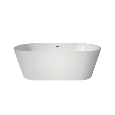 67" Upgrade Acrylic Free Standing Soaker Bath-Tubs Stand Alone Tubs In White