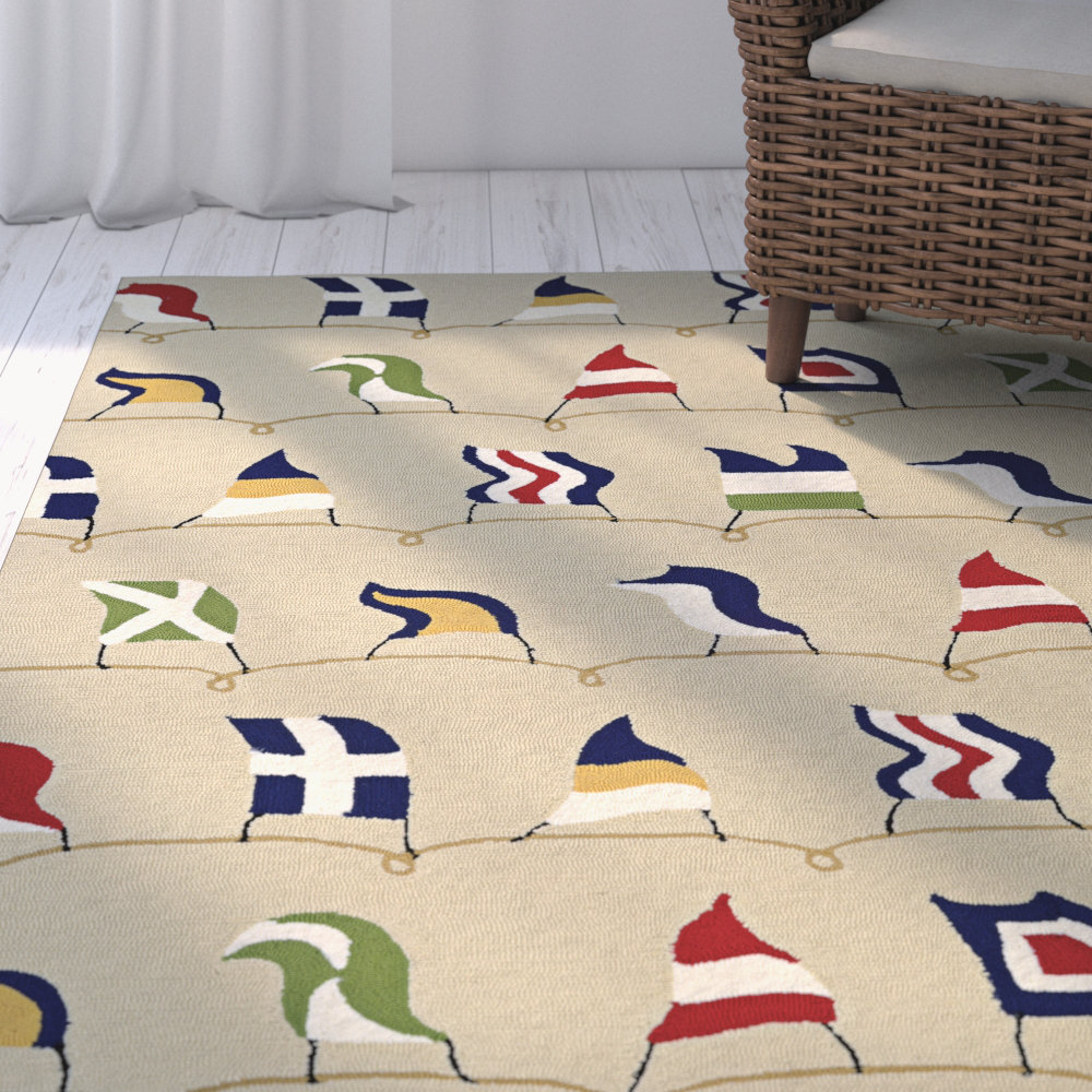Breakwater Bay Emmeline Hand Hooked Sand Indoor / Outdoor Rug & Reviews ...
