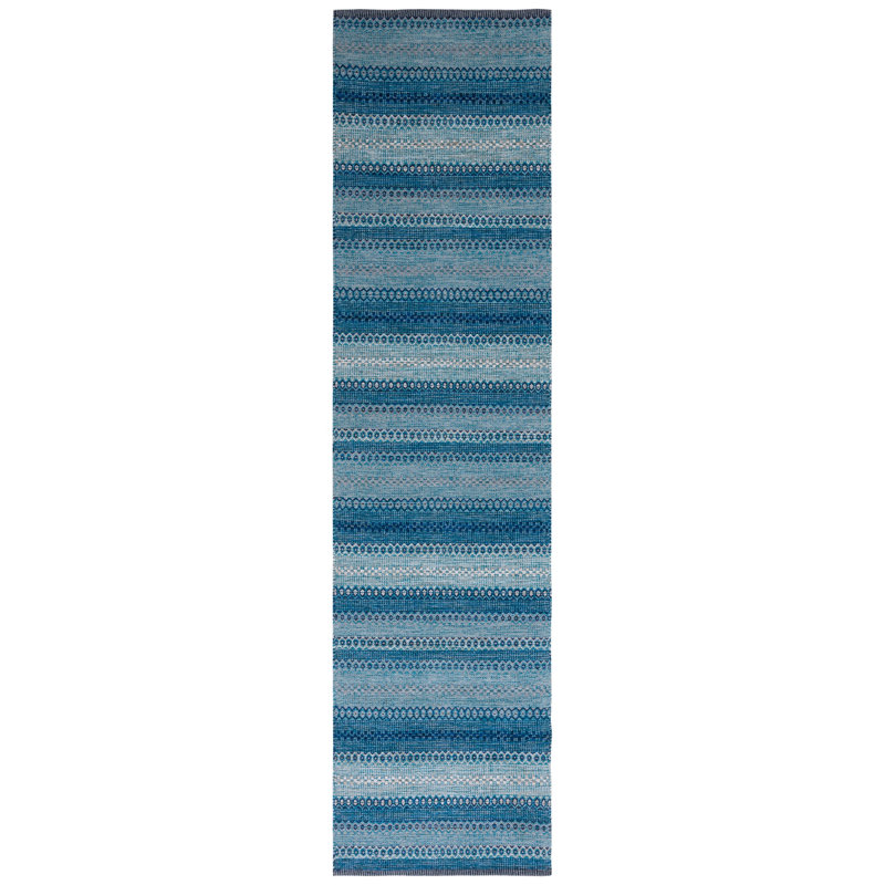 Kilim Flat Weave Cotton Geometric Rug, Runner 2'3" x 9'