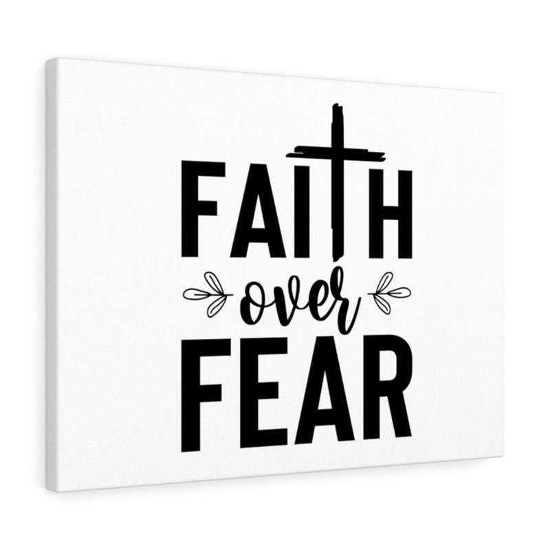 Faith Over Fear Cross - Wrapped Canvas Print, 28cm H x 36cm W