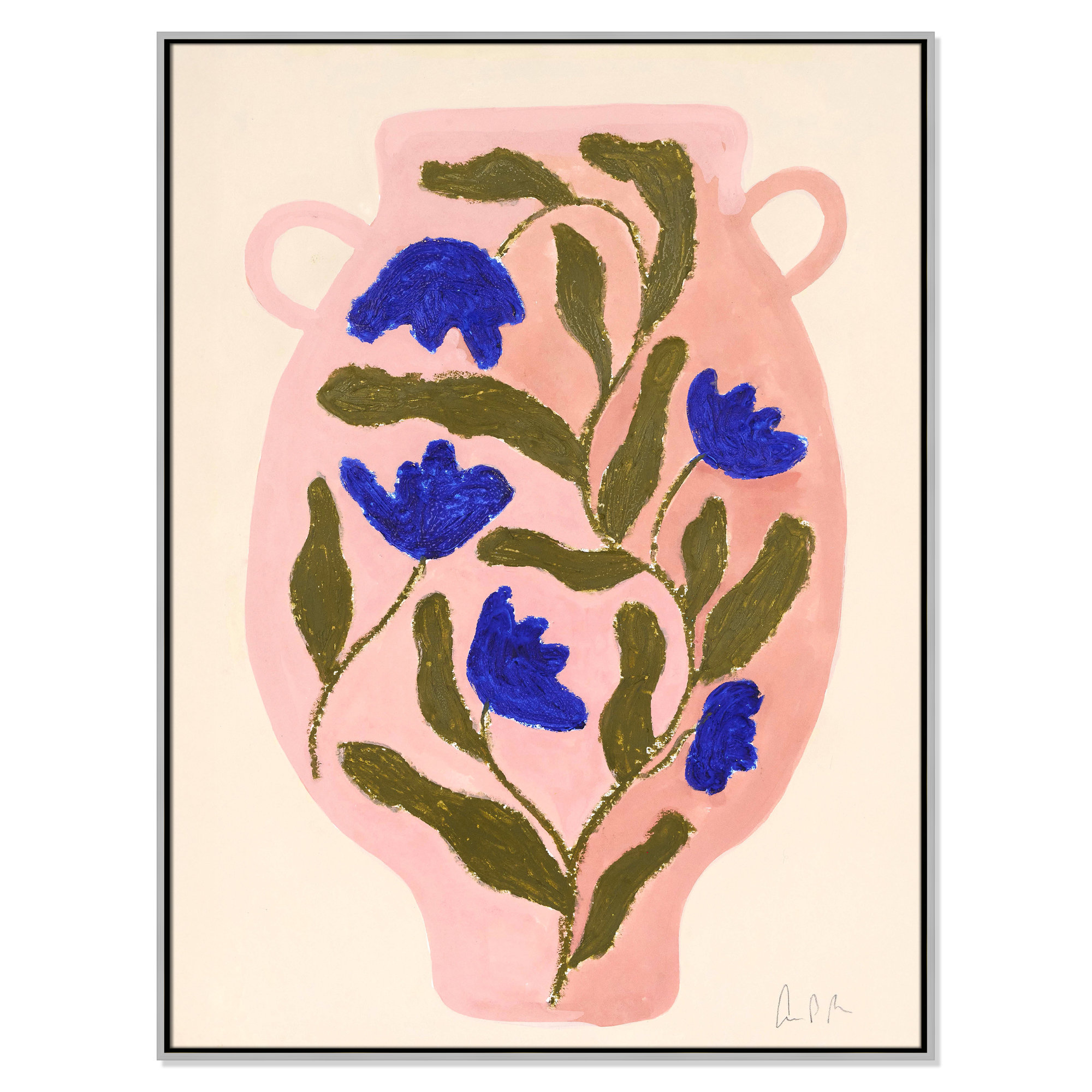 Vase No. 01 Print by Camilla Bergqvist, 49.5" H x 37.5" W, Silver