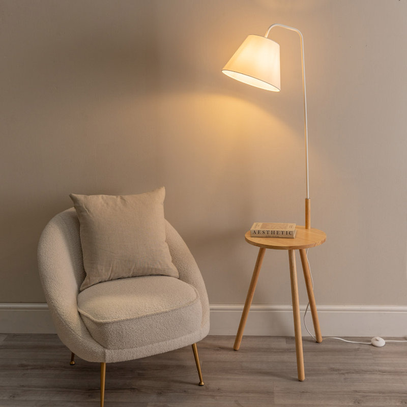 Stellert 161cm Brown/White Tray Table Floor Lamp