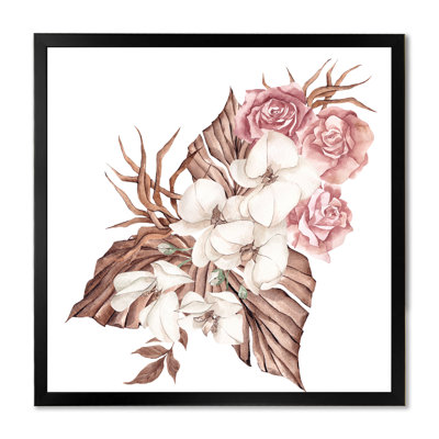13_Bouquet de fleurs tropicales blanches II - reproduction d'art sur toile traditionnelle