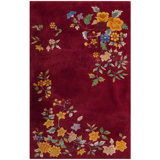 Antique Small Scatter Size Floral Art Deco Chinese Area Rug