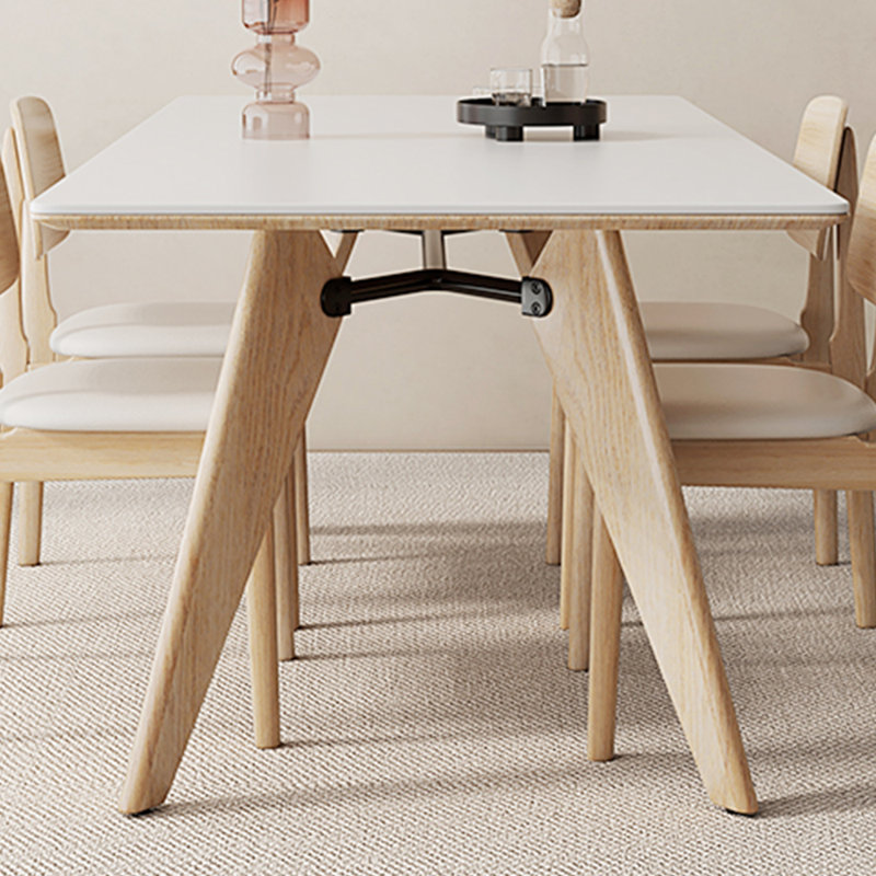 Modern simple rectangular solid wood table set, 29.52"H x 70.86"L x 31.49"W
