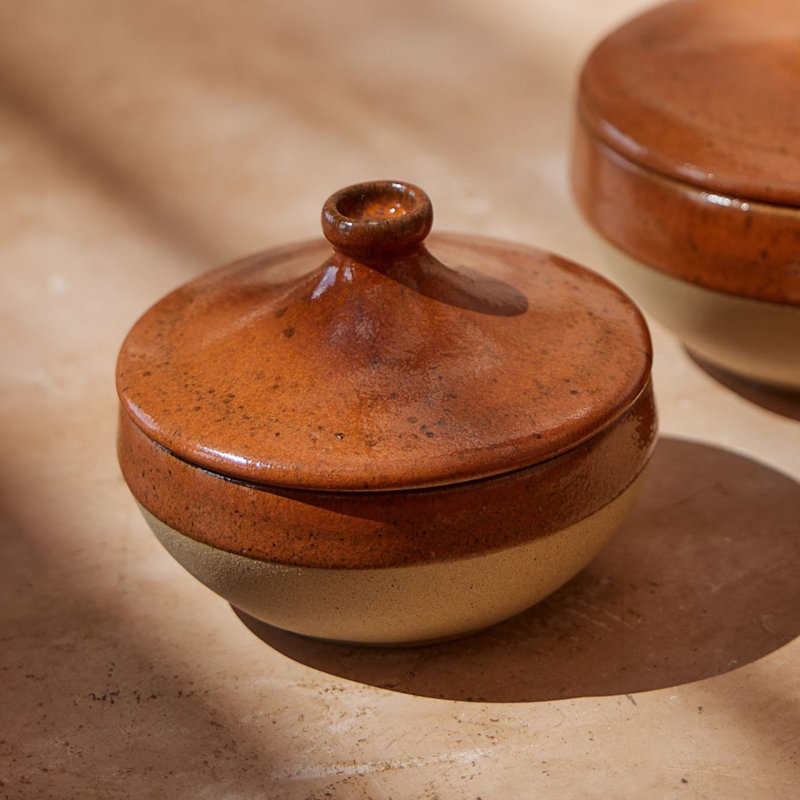 Marrakesh Round Stoneware Casserole Set, Orange