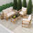 4 Pcs Patio Furniture Set With Acacia Wood Frame Cushions And Coffee Table-1644393643