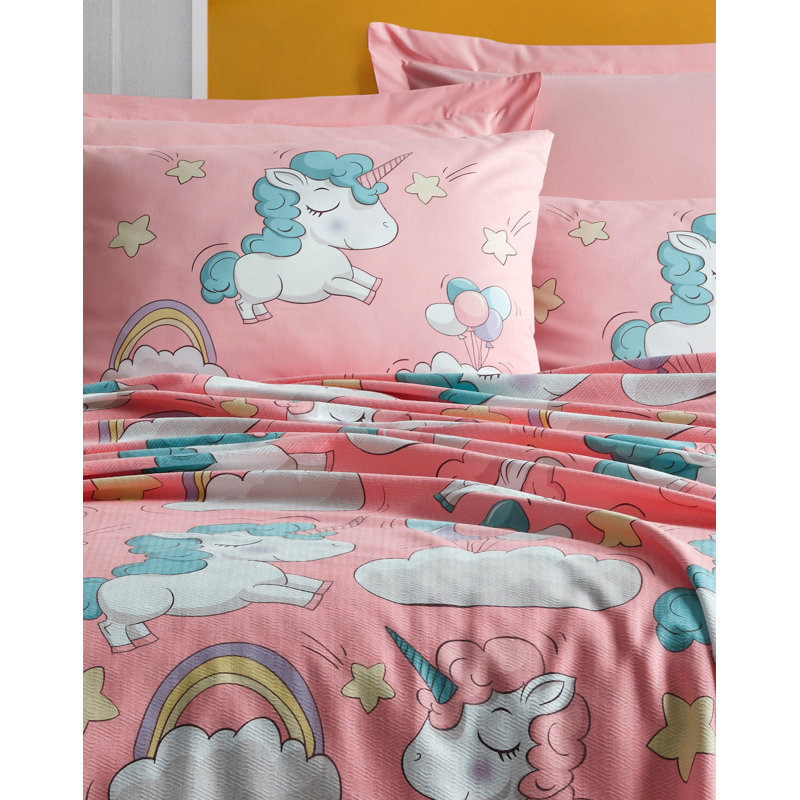 Nickson Cotton Wildlife Quilt with Pillowcases, 240 x 220 cm Quilt + 2 Standard Pillowcases