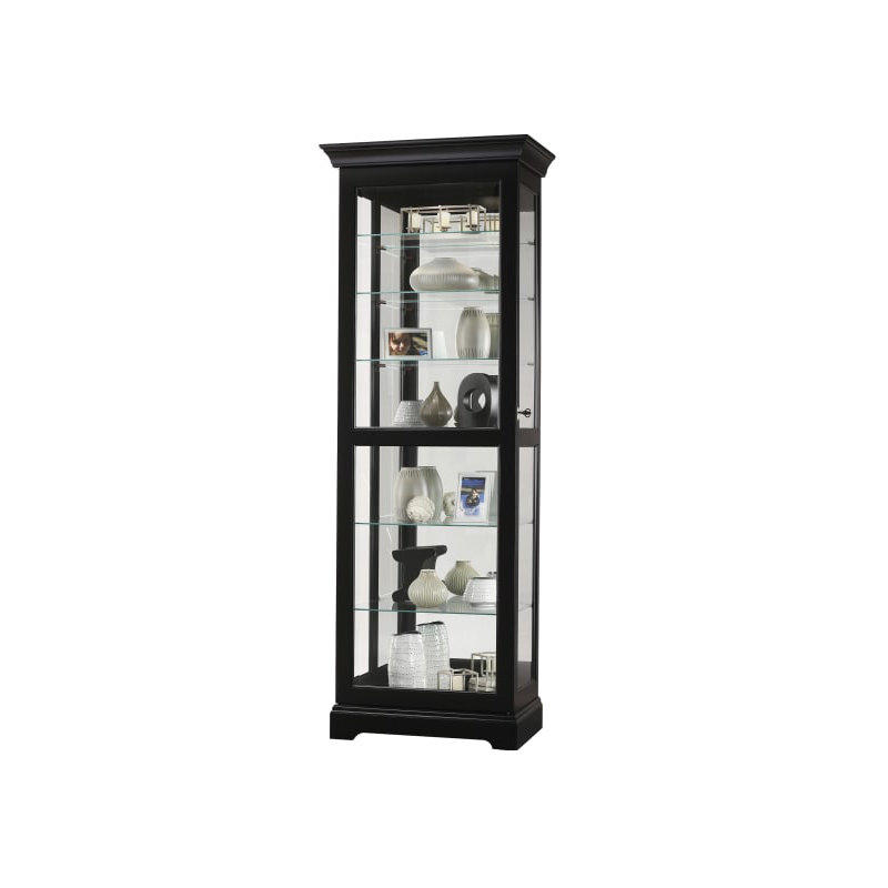 Lighted Curio Cabinet, Black Satin