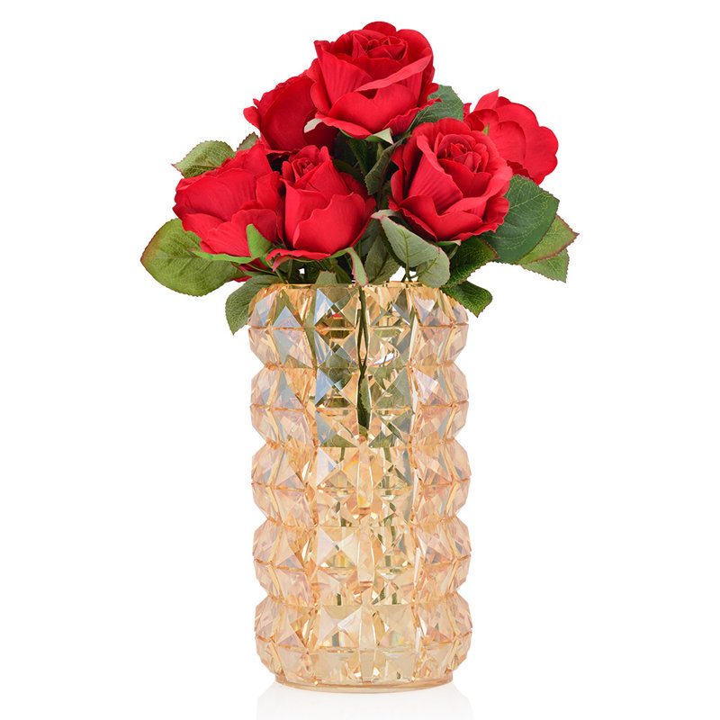 Denman Crystal Table Vase, Copper