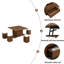 Table basse multifonctionnelle à plateau relevable avec rangement et tabourets cachés, table centrale moderne multifonctionnelle avec 4 tabourets et roulettes,-1954790344