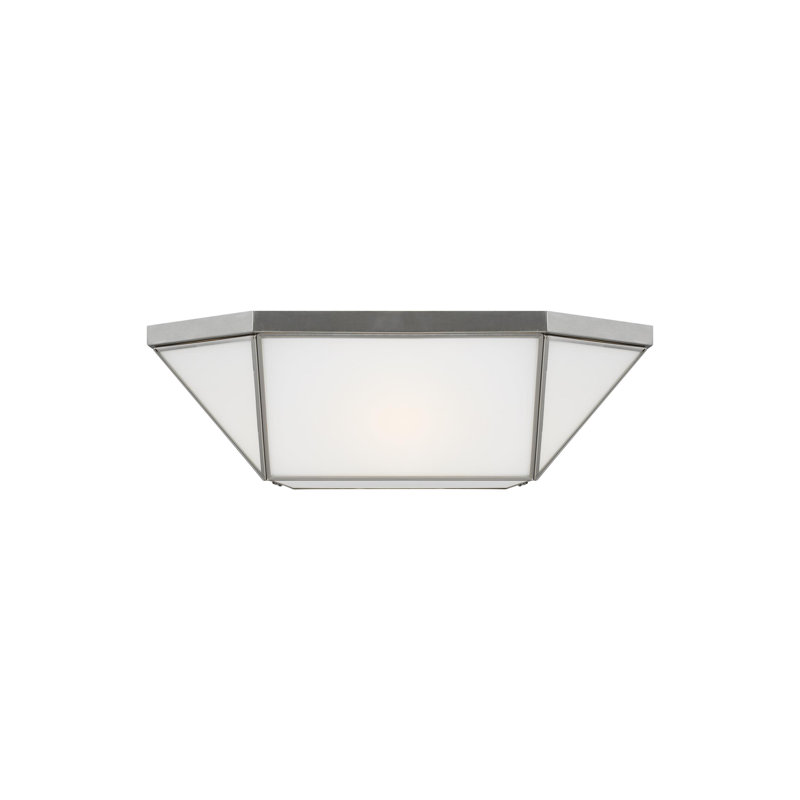 Jhoselin Glass Flush Mount, Brushed Nickel