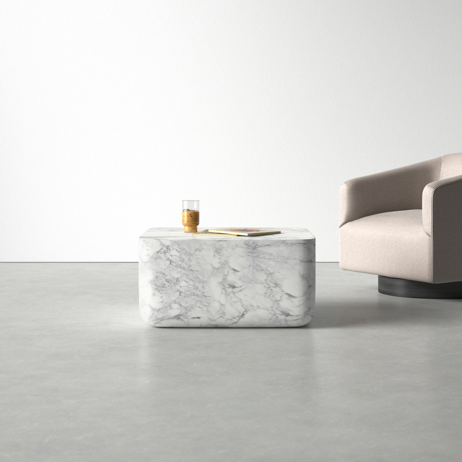Antrim Single Coffee Table, White/Gray