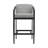 Abalone Outdoor Patio Barstool in Aluminum and Wicker with Grey Cushions-66603366
