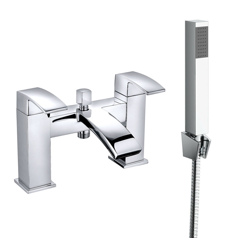 Lagasse 2 Handle Deck Bath Shower Mixer Bath Filler with Diverter