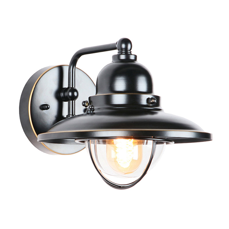 Applique murale 1 lumière en noir impérial, H 9,75 po x l 7,2 po x P 7,2 po