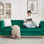 Compression Sofas Set, Green Velvet Wood Frame Modern Living Room