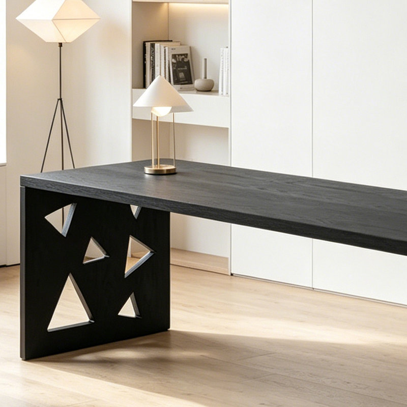 Bureau long en bois de frêne Creative Design, H 29,52 po x l 86,61 po x P 23,62 po