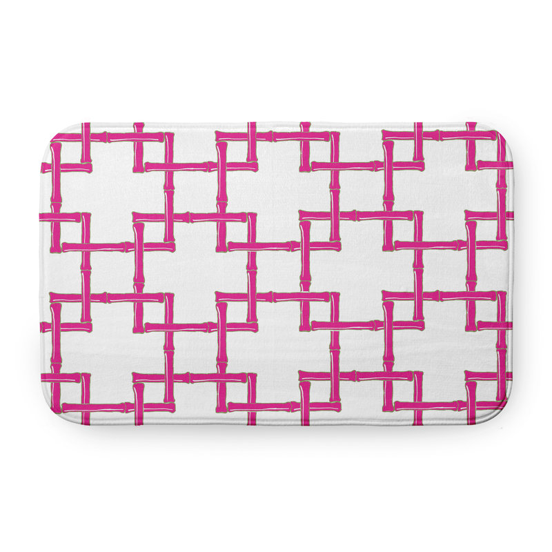 Tapis de bain en rayonne de bambou, L 17 po x L 24 po, Rose