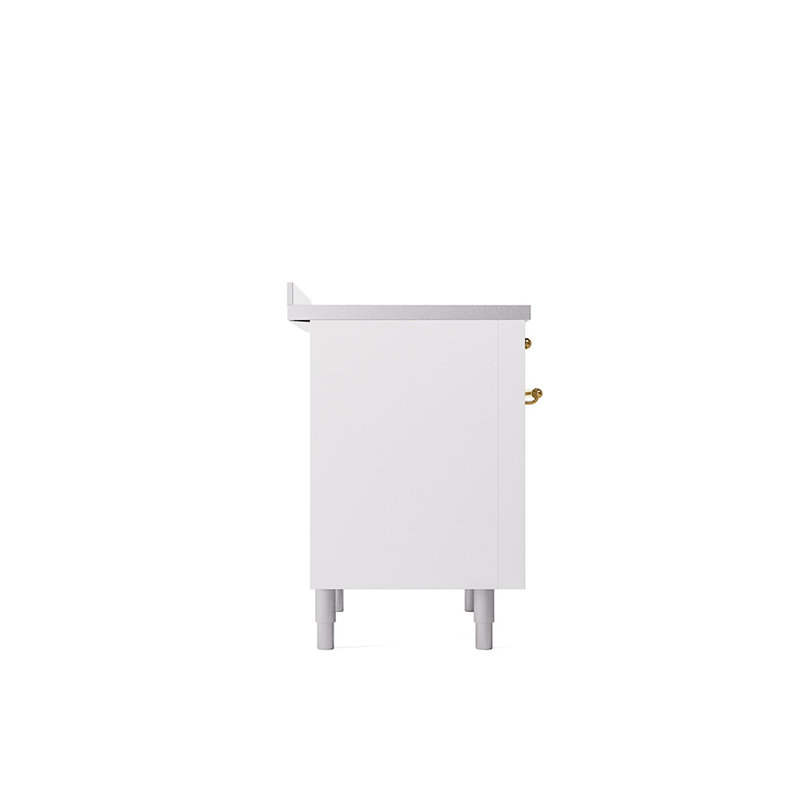 ILVE Nostalgie II 36 in Induction Range, White/Brass