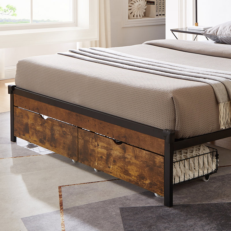 Under Bed Drawers Under-bed Storage Container Under Bed Storage Basket Storage of Bedding, Brown/Black