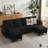 100.79" Corduroy Large U Shaped Sofa With 2 Storage Ottomans-160345069