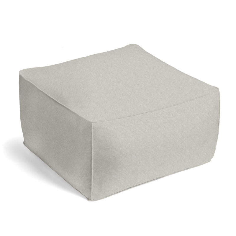 Upholstered Pouf, HeatheredDove Linen Blend/Rayon/Viscose