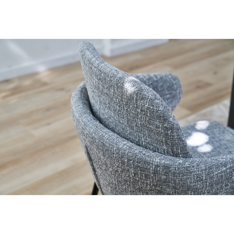 Chaise de salle à manger rembourrée en polyester Beachley, Gris