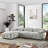 Modular Sectional Sofa, Button Tufted Designed and DIY Combination,L Shaped Couch with Reversible Ottoman, Ivory Teddy Fabric-626980064