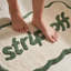 Strip Off Slogan Scalloped Bath Mat-1295506921