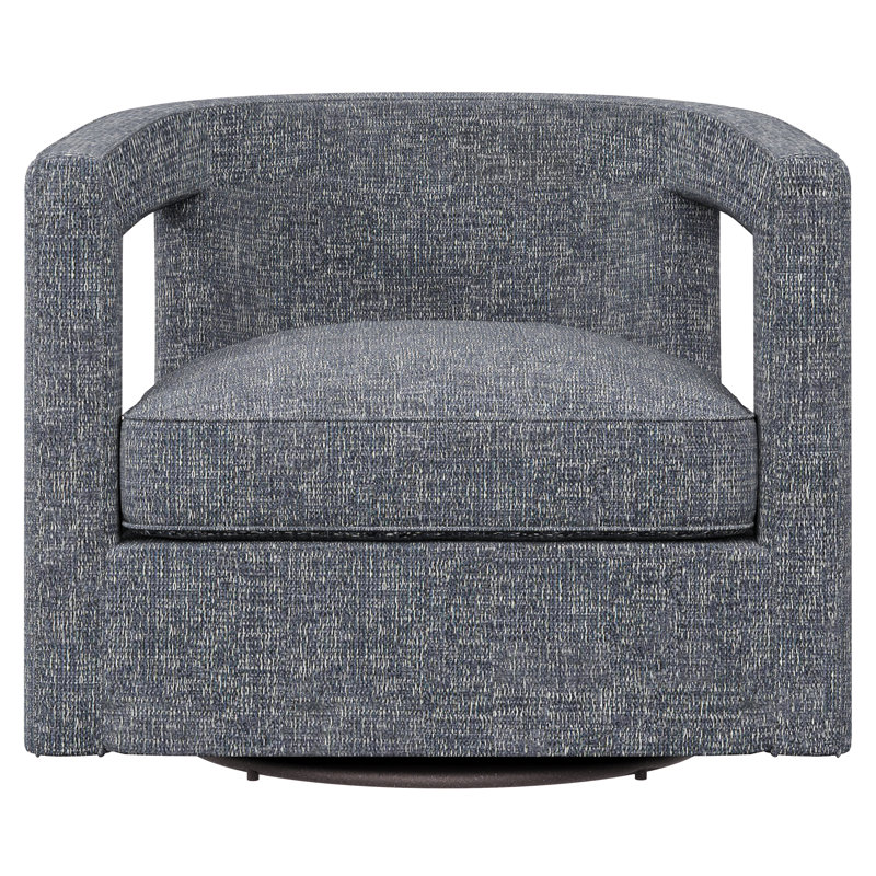 Alana Upholstered Swivel Barrel Chair, Blue Gray Velvet 1428-041
