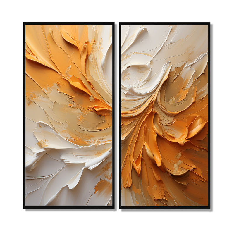 Décoration murale or et beige Soft Wave II - formes abstraites, H 32 po x l 32 po, Impression encadrée flottante, Noir