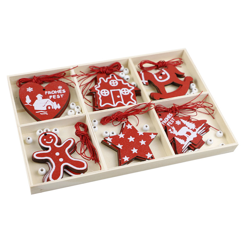 2.1cm Wood Holiday Shaped Ornament
