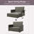 Wicker Loveseat Sofa Set Patio Rattan Daybed With Ottoman & Retractable Side Tray-1356756294