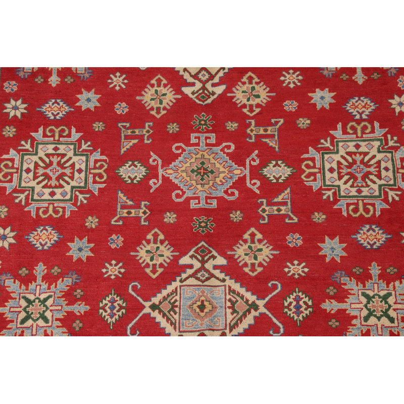 Handmade Red Kazak Oriental Area Rug 8
