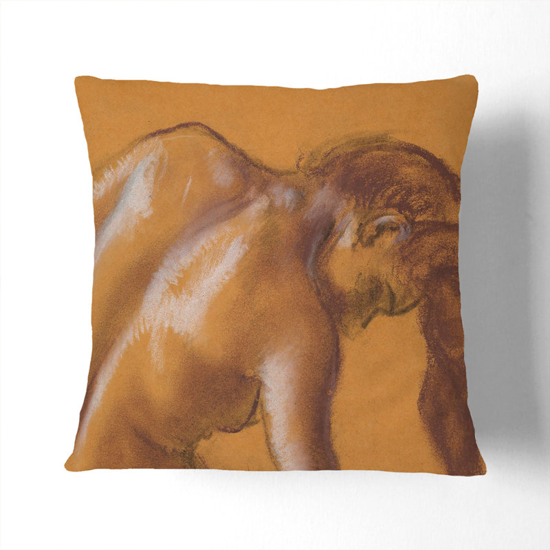 Study Of A Nude Woman Vol.3 Square Throw Cushion, Stone, 40cm H x 40cm W x 15cm D