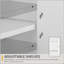 Garde-manger autoportant avec 4 portes de grange et tablettes réglables, blanc
