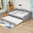 Full XL Upholstered Daybed with Trundle and LED Lighting-184155509