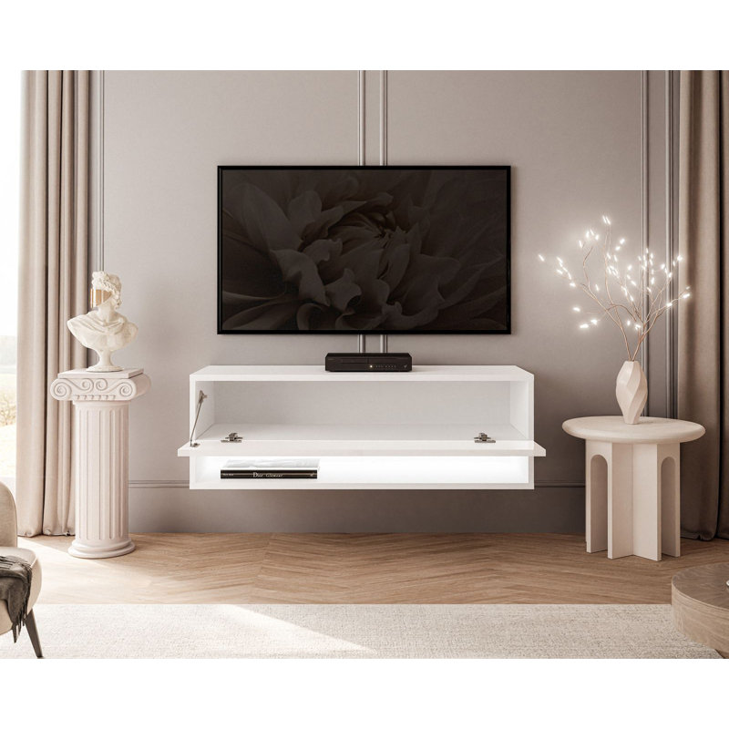 Christionna Calante Wall Cabinet with LED Lighting, High-gloss White