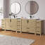 Ensemble de meuble-lavabo simple autoportant 48 po avec plateau en granit blanc Aura-365611734