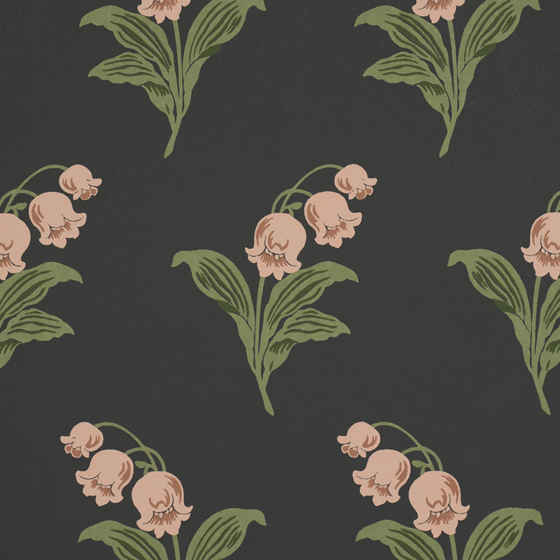 Papier peint Lily of the Valley, Bleu marine