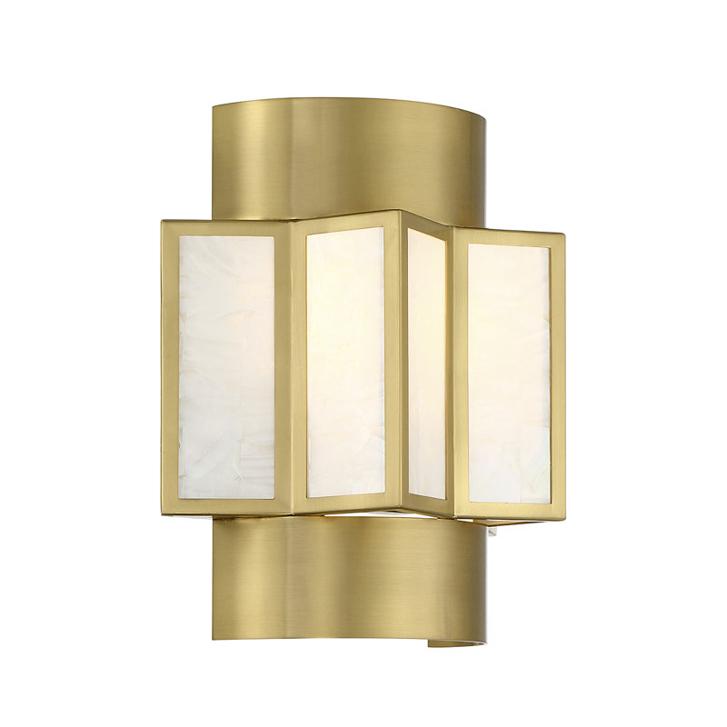 Warm Brass Dimmable Cylinder Sconce with Gold Finish