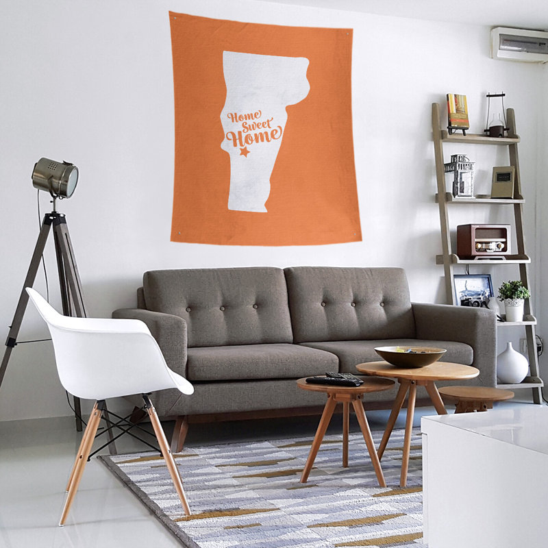 Tapisserie murale Home Sweet Rutland, H 80 po x l 68 po, Orange